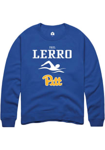 Paul Lerro  Rally Pitt Panthers Mens Blue NIL Sport Icon Long Sleeve Crew Sweatshirt