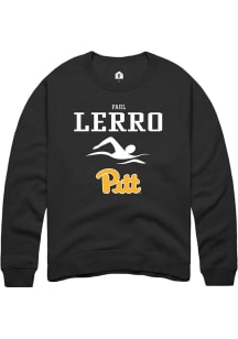 Paul Lerro  Rally Pitt Panthers Mens Black NIL Sport Icon Long Sleeve Crew Sweatshirt