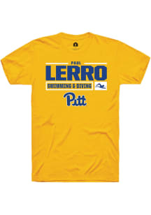 Paul Lerro  Pitt Panthers Gold Rally NIL Stacked Box Short Sleeve T Shirt