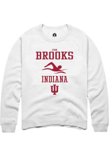 Finn Brooks  Rally Indiana Hoosiers Mens White NIL Sport Icon Long Sleeve Crew Sweatshirt
