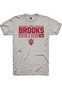 Finn Brooks  Indiana Hoosiers Ash Rally NIL Stacked Box Short Sleeve T Shirt
