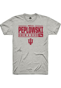Noelle Peplowski  Indiana Hoosiers Ash Rally NIL Stacked Box Short Sleeve T Shirt