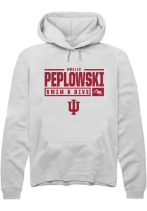 Noelle Peplowski  Rally Indiana Hoosiers Mens White NIL Stacked Box Long Sleeve Hoodie