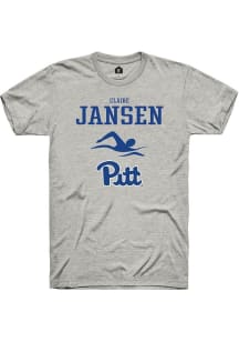Claire Jansen  Pitt Panthers Ash Rally NIL Sport Icon Short Sleeve T Shirt
