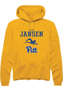 Claire Jansen  Rally Pitt Panthers Mens Gold NIL Sport Icon Long Sleeve Hoodie