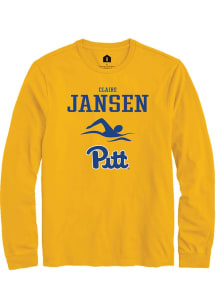 Claire Jansen  Pitt Panthers Gold Rally NIL Sport Icon Long Sleeve T Shirt