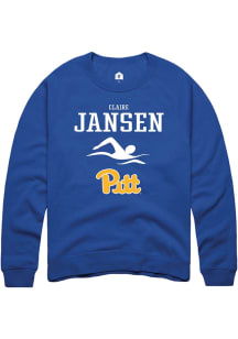 Claire Jansen  Rally Pitt Panthers Mens Blue NIL Sport Icon Long Sleeve Crew Sweatshirt