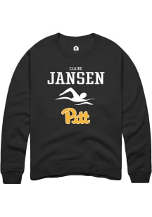 Claire Jansen  Rally Pitt Panthers Mens Black NIL Sport Icon Long Sleeve Crew Sweatshirt