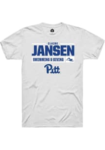 Claire Jansen  Pitt Panthers White Rally NIL Stacked Box Short Sleeve T Shirt