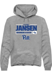Claire Jansen  Rally Pitt Panthers Mens Graphite NIL Stacked Box Long Sleeve Hoodie