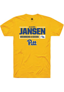Claire Jansen  Pitt Panthers Gold Rally NIL Stacked Box Short Sleeve T Shirt