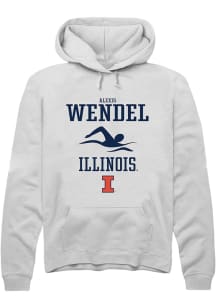 Alexis Wendel  Rally Illinois Fighting Illini Mens White NIL Sport Icon Long Sleeve Hoodie