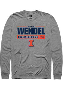 Alexis Wendel  Illinois Fighting Illini Graphite Rally NIL Stacked Box Long Sleeve T Shirt