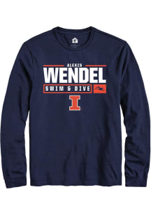 Alexis Wendel  Illinois Fighting Illini Navy Blue Rally NIL Stacked Box Long Sleeve T Shirt