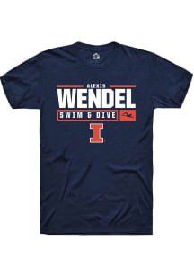 Alexis Wendel  Illinois Fighting Illini Navy Blue Rally NIL Stacked Box Short Sleeve T Shirt