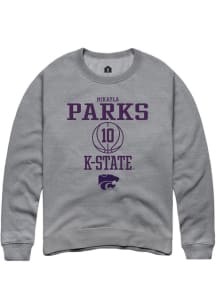 Mikayla Parks  Rally K-State Wildcats Mens Graphite NIL Sport Icon Long Sleeve Crew Sweatshirt