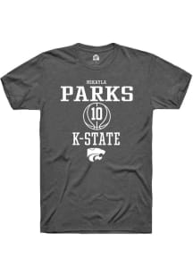Mikayla Parks  K-State Wildcats Dark Grey Rally NIL Sport Icon Short Sleeve T Shirt