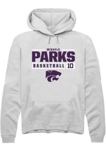 Mikayla Parks  Rally K-State Wildcats Mens White NIL Stacked Box Long Sleeve Hoodie