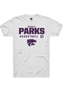 Mikayla Parks  K-State Wildcats White Rally NIL Stacked Box Short Sleeve T Shirt