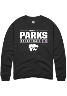 Mikayla Parks  Rally K-State Wildcats Mens Black NIL Stacked Box Long Sleeve Crew Sweatshirt