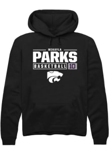 Mikayla Parks  Rally K-State Wildcats Mens Black NIL Stacked Box Long Sleeve Hoodie