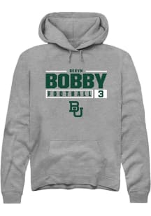 Devyn Bobby  Rally Baylor Bears Mens Graphite NIL Stacked Box Long Sleeve Hoodie