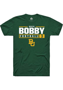 Devyn Bobby  Baylor Bears Green Rally NIL Stacked Box Short Sleeve T Shirt