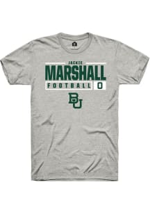 Jackie Marshall  Baylor Bears Ash Rally NIL Stacked Box Short Sleeve T Shirt
