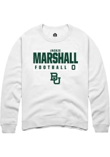 Jackie Marshall  Rally Baylor Bears Mens White NIL Stacked Box Long Sleeve Crew Sweatshirt