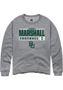 Jackie Marshall  Rally Baylor Bears Mens Graphite NIL Stacked Box Long Sleeve Crew Sweatshirt