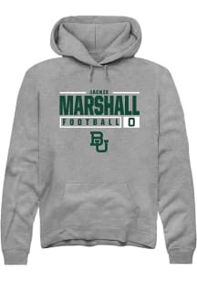 Jackie Marshall  Rally Baylor Bears Mens Graphite NIL Stacked Box Long Sleeve Hoodie