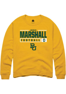 Jackie Marshall  Rally Baylor Bears Mens Gold NIL Stacked Box Long Sleeve Crew Sweatshirt