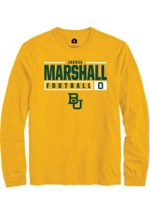 Jackie Marshall  Baylor Bears Gold Rally NIL Stacked Box Long Sleeve T Shirt