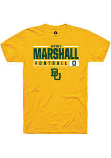 Jackie Marshall  Baylor Bears Gold Rally NIL Stacked Box Short Sleeve T Shirt