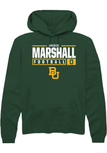 Jackie Marshall  Rally Baylor Bears Mens Green NIL Stacked Box Long Sleeve Hoodie