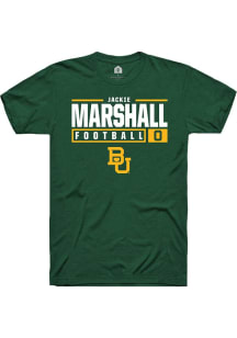 Jackie Marshall  Baylor Bears Green Rally NIL Stacked Box Short Sleeve T Shirt
