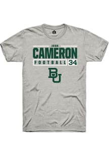 Josh Cameron  Baylor Bears Ash Rally NIL Stacked Box Short Sleeve T Shirt