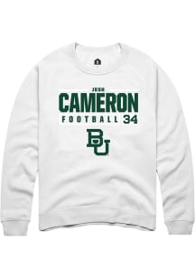 Josh Cameron  Rally Baylor Bears Mens White NIL Stacked Box Long Sleeve Crew Sweatshirt