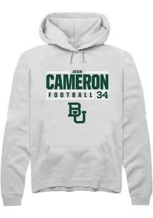 Josh Cameron  Rally Baylor Bears Mens White NIL Stacked Box Long Sleeve Hoodie
