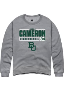 Josh Cameron  Rally Baylor Bears Mens Graphite NIL Stacked Box Long Sleeve Crew Sweatshirt