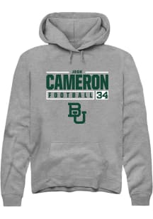 Josh Cameron  Rally Baylor Bears Mens Graphite NIL Stacked Box Long Sleeve Hoodie