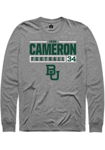Josh Cameron  Baylor Bears Graphite Rally NIL Stacked Box Long Sleeve T Shirt