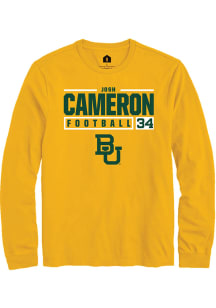 Josh Cameron  Baylor Bears Gold Rally NIL Stacked Box Long Sleeve T Shirt