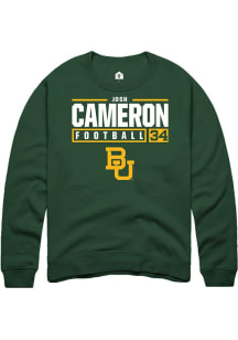 Josh Cameron  Rally Baylor Bears Mens Green NIL Stacked Box Long Sleeve Crew Sweatshirt