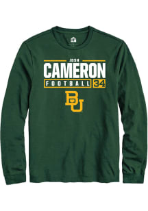 Josh Cameron  Baylor Bears Green Rally NIL Stacked Box Long Sleeve T Shirt