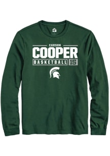 Carson Cooper  Michigan State Spartans Green Rally NIL Stacked Box Long Sleeve T Shirt