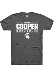 Carson Cooper  Michigan State Spartans Dark Grey Rally NIL Stacked Box Short Sleeve T Shirt
