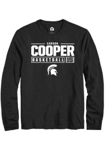 Carson Cooper  Michigan State Spartans Black Rally NIL Stacked Box Long Sleeve T Shirt