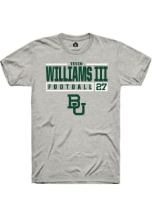 Tevin Williams III  Baylor Bears Ash Rally NIL Stacked Box Short Sleeve T Shirt