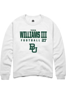 Tevin Williams III  Rally Baylor Bears Mens White NIL Stacked Box Long Sleeve Crew Sweatshirt